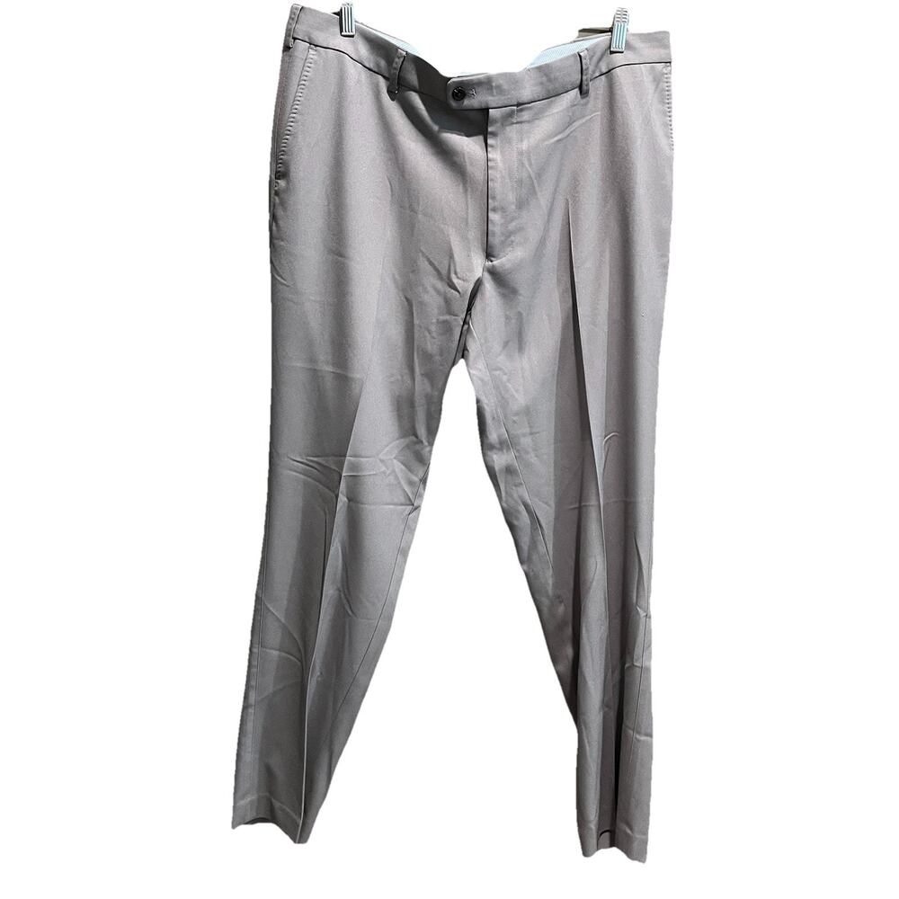 Peter Millar Crown Crafted Gray 100% Poly Pleated Men's Chino Pants Size 40/32‎